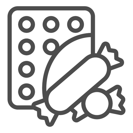 Candy line icon. Sweets vector illustration isolated on white. Lollipop outline style design, designed for web and app.のイラスト素材