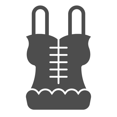 Corset solid icon. Lingerie vector illustration isolated on white. Underwear glyph style design, designed for web and app. .のイラスト素材