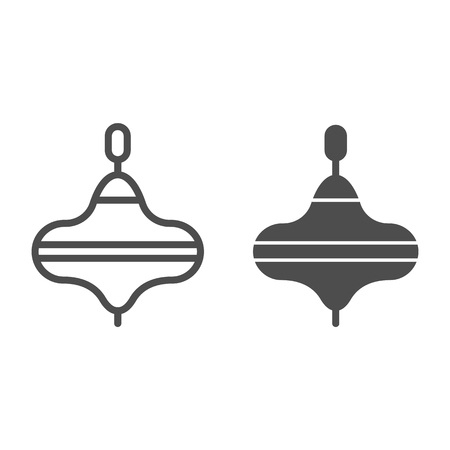 Yula line and glyph icon. Kids toy vector illustration isolated on white. Rotating toy outline style design, designed for web and app.のイラスト素材