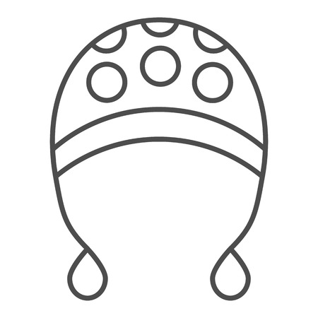 Baby hat thin line icon. Kids cap vector illustration isolated on white. Clothes outline style design, designed for web and app.のイラスト素材