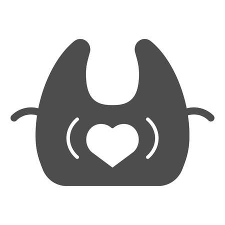 Baby bib solid icon. Child bib vector illustration isolated on white. Clothes glyph style design, designed for web and app.のイラスト素材
