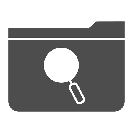 Search folder solid icon. Folder with magnifier vector illustration isolated on white. Computer folder glyph style design, designed for web and app.のイラスト素材