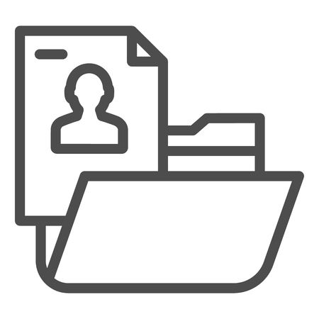 Personal folder line icon. Folder with personal information vector illustration isolated on white. Computer folder outline style design, designed for web and app.のイラスト素材