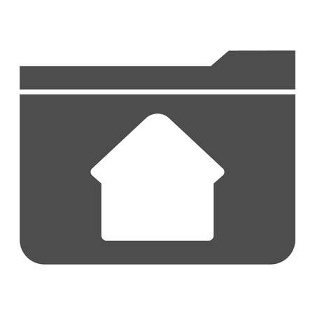 Home folder solid icon. Folder with house vector illustration isolated on white. Computer folder glyph style design, designed for web and app.のイラスト素材