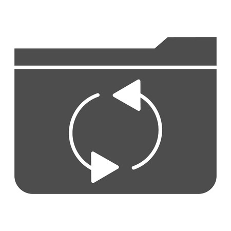 Folder refresh solid icon. Update folder vector illustration isolated on white. Computer folder glyph style design, designed for web and app.のイラスト素材