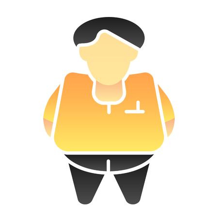 Fat person flat icon. Obesity color icons in trendy flat style. Fat man gradient style design, designed for web and app.のイラスト素材