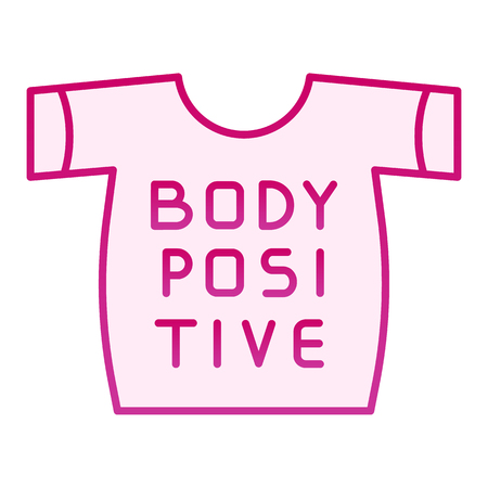 Body positive tshirt flat icon. Shirt pink icons in trendy flat style. Clothes gradient style design, designed for web and app.のイラスト素材