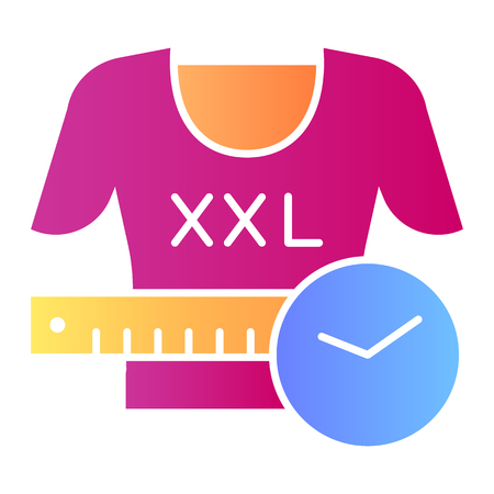 XXL shirt flat icon. Large size clothes color icons in trendy flat style. Big clothing gradient style design, designed for web and app.のイラスト素材
