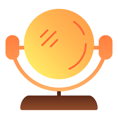 Cosmetic mirror flat icon. Round mirror color icons in trendy flat style. Makeup mirror gradient style design, designed for web and app.のイラスト素材