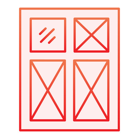 Window flat icon. Frame red icons in trendy flat style. Glass gradient style design, designed for web and app.のイラスト素材