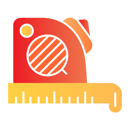 Roulette meter flat icon. Centimeter tape color icons in trendy flat style. Measure gradient style design, designed for web and app.のイラスト素材