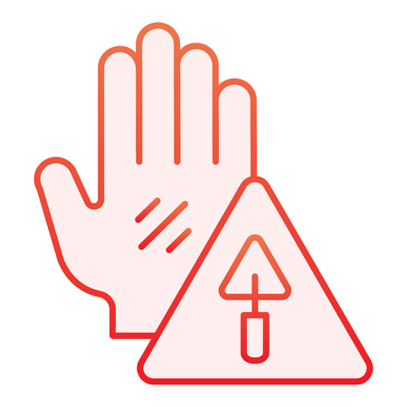 Under construction sign flat icon. Caution construction red icons in trendy flat style. Warning symbol gradient style design, designed for web and app.のイラスト素材