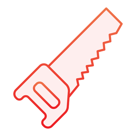Saw flat icon. Carpentry red icons in trendy flat style. Barrow gradient style design, designed for web and app.のイラスト素材