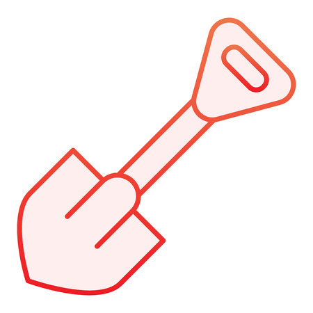 Shovel flat icon. Tool red icons in trendy flat style. Digger gradient style design, designed for web and app.のイラスト素材