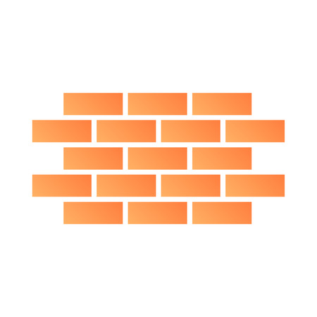 Brick wall flat icon. Bricks color icons in trendy flat style. Brickwork gradient style design, designed for web and app.のイラスト素材