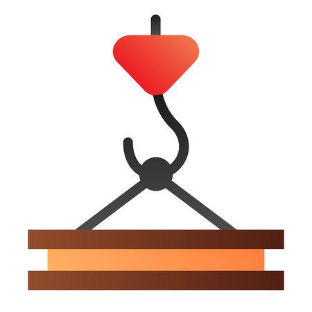 Lifting cargo flat icon. Construction crane color icons in trendy flat style. Hook gradient style design, designed for web and app.のイラスト素材