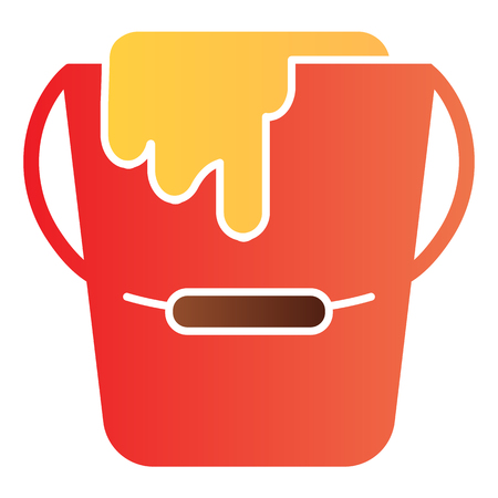 Paint bucket flat icon. Paint container color icons in trendy flat style. Can gradient style design, designed for web and app.のイラスト素材