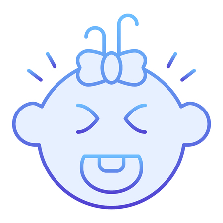 Crying baby flat icon. Kid cry blue icons in trendy flat style. Child face gradient style design, designed for web and app.のイラスト素材