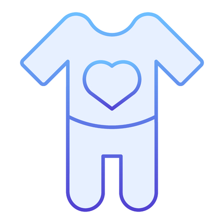 Baby bodysuit flat icon. Baby romper blue icons in trendy flat style. Child pajama gradient style design, designed for web and app.のイラスト素材