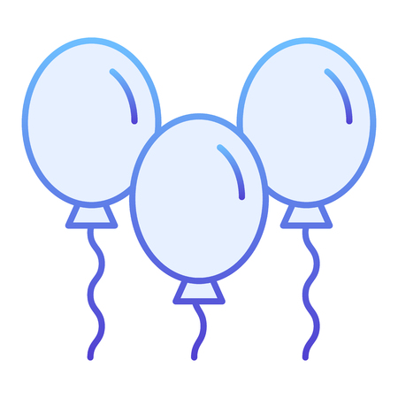 Party balloons flat icon. Balloon blue icons in trendy flat style. Three balloons gradient style design, designed for web and app.のイラスト素材