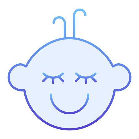 Baby boy flat icon. Kids face blue icons in trendy flat style. Child boy gradient style design, designed for web and app.のイラスト素材