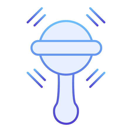 Beanbag flat icon. Baby toy blue icons in trendy flat style. Child rattle gradient style design, designed for web and app.のイラスト素材