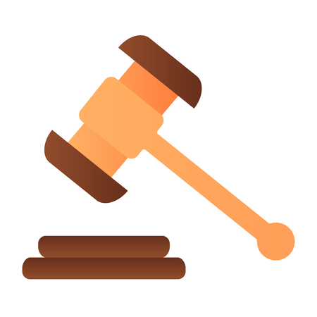 Hammer judje flat icon. Auction hammer color icons in trendy flat style. Justice gradient style design, designed for web and app. Eps 10.のイラスト素材