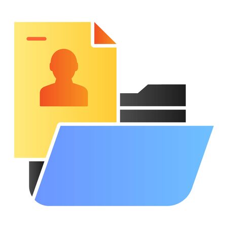 Personal folder flat icon. Folder with personal information color icons in trendy flat style. Computer folder gradient style design, designed for web and app. Eps 10.のイラスト素材