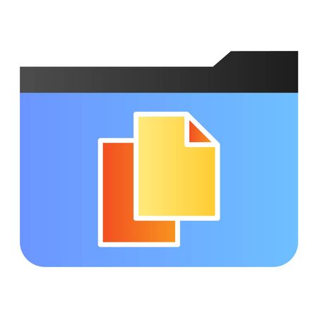 File folder flat icon. Folder with documents color icons in trendy flat style. Computer folder gradient style design, designed for web and app. Eps 10.のイラスト素材