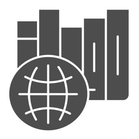 International library solid icon. International education vector illustration isolated on white. Learning glyph style design, designed for web and app. Eps 10.のイラスト素材