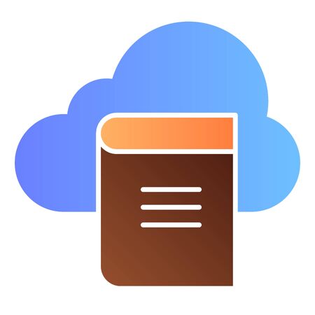 Book in the cloud flat icon. Literature in cloud storage color icons in trendy flat style. Ebook gradient style design, designed for web and app. Eps 10.のイラスト素材