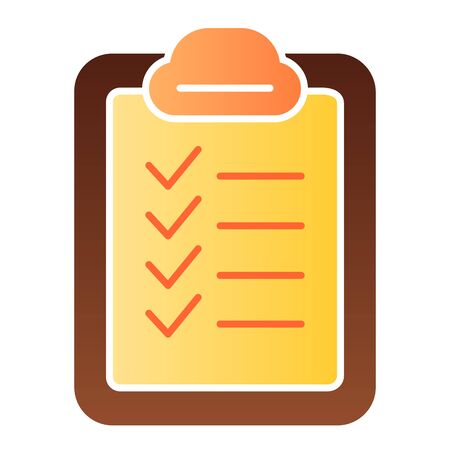 Checklist flat icon. Checkboard color icons in trendy flat style. List gradient style design, designed for web and app. Eps 10.のイラスト素材
