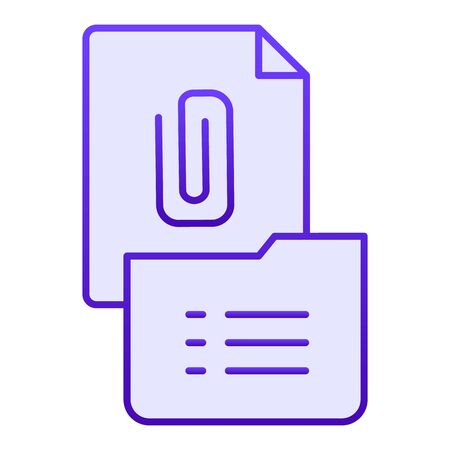 Clip on paper flat icon. Clip folder blue icons in trendy flat style. List and folder gradient style design, designed for web and app. Eps 10.のイラスト素材