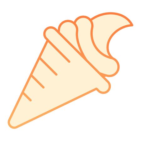 Ice cream cone flat icon. Sweet food orange icons in trendy flat style. Frozen dessert gradient style design, designed for web and app.のイラスト素材