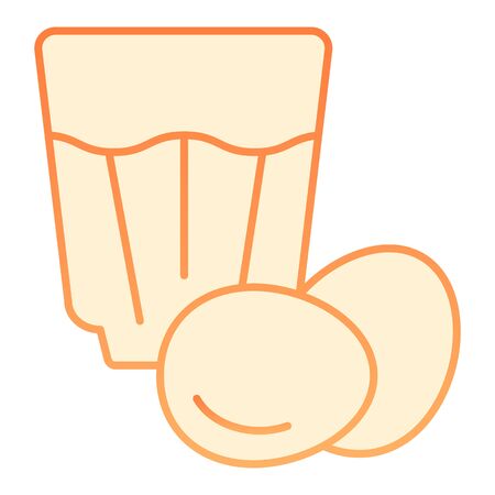 Eggnog flat icon. Egg drink orange icons in trendy flat style. Egg cocktail gradient style design, designed for web and app.のイラスト素材