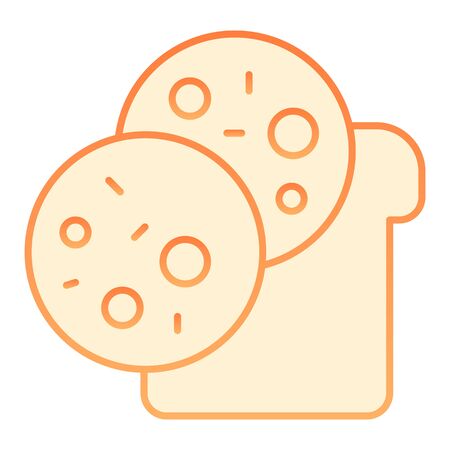 Sandwich flat icon. Snack orange icons in trendy flat style. Bread and sausage gradient style design, designed for web and app. Eps 10.のイラスト素材