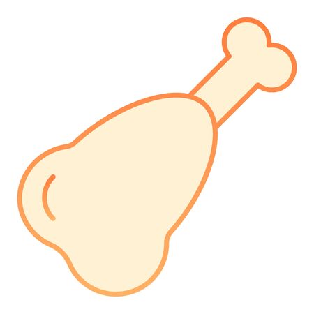 Chickem leg flat icon. Meat orange icons in trendy flat style. Fried turkey leg gradient style design, designed for web and app. Eps 10.のイラスト素材