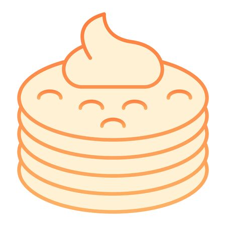 Pancakes with syrup flat icon. Pancakes with butter orange icons in trendy flat style. Breakfast gradient style design, designed for web and app. Eps 10.のイラスト素材