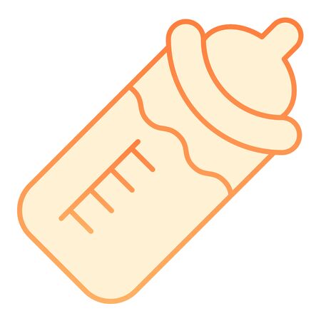 Baby bottle with milk flat icon. Bottle with pacifier orange icons in trendy flat style. Baby food gradient style design, designed for web and app. Eps 10.のイラスト素材