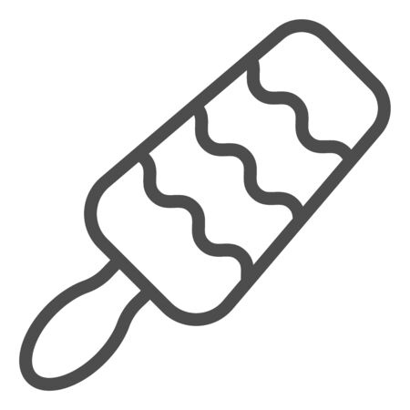 Fruit ice cream line icon. Sweet food vector illustration isolated on white. Frozen dessert outline style design, designed for web and app. Eps 10.のイラスト素材