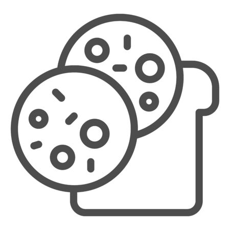 Sandwich line icon. Snack vector illustration isolated on white. Bread and sausage outline style design, designed for web and app. Eps 10.のイラスト素材