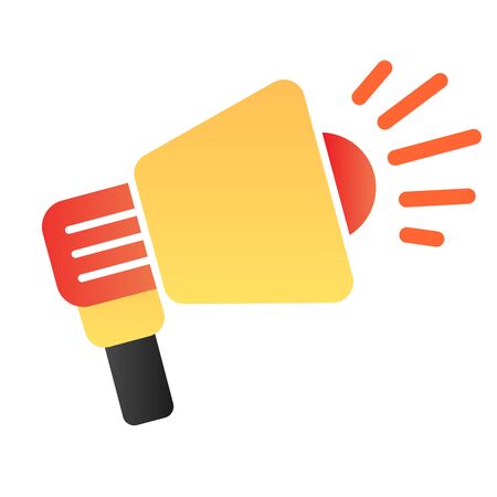 Megaphone flat icon. Bullhorn color icons in trendy flat style. Loudspeaker gradient style design, designed for web and app. Eps 10.のイラスト素材