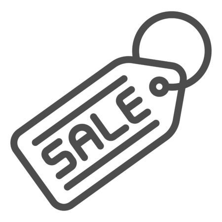 Price tag line icon. Sale label vector illustration isolated on white. Discount outline style design, designed for web and app. Eps 10.のイラスト素材