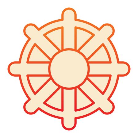Vessel steering wheel flat icon. Boat steering wheel orange icons in trendy flat style. Ship steering wheel pole gradient style design, designed for web and app. Eps 10.のイラスト素材