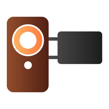 Video camera flat icon. Movie camera color icons in trendy flat style. Media technology gradient style design, designed for web and app. Eps 10.のイラスト素材