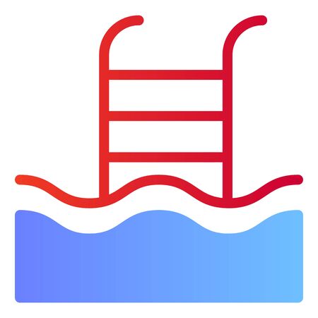 Swimming pool flat icon. Water and handrail color icons in trendy flat style. Pool ladder gradient style design, designed for web and app. Eps 10.のイラスト素材