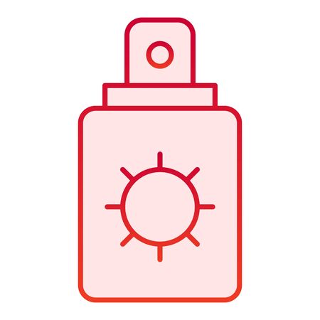 Sunscreen flat icon. Protection lotion red icons in trendy flat style. Skin care gradient style design, designed for web and app. Eps 10.のイラスト素材