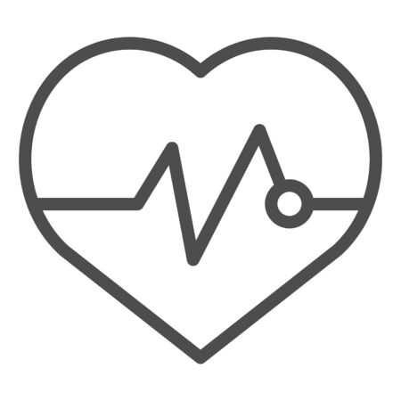 Heartbeat line icon. Pulse vector illustration isolated on white. Cardiogram outline style design, designed for web and app. Eps 10.のイラスト素材