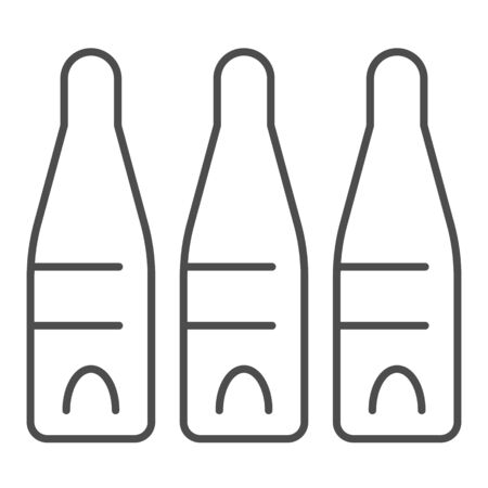 Ampoules thin line icon. Medical ampoule vector illustration isolated on white. Ampul outline style design, designed for web and app. Eps 10.のイラスト素材