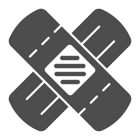 Adhesive plaster solid icon. Medical tape vector illustration isolated on white. Bandage glyph style design, designed for web and app. Eps 10.のイラスト素材